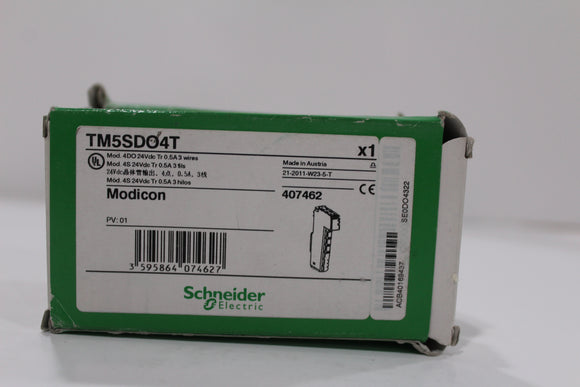 New | Schneider Electric | TM5SDO4T | Mod 4DO 24Vdc Tr 0.5A 3 wires