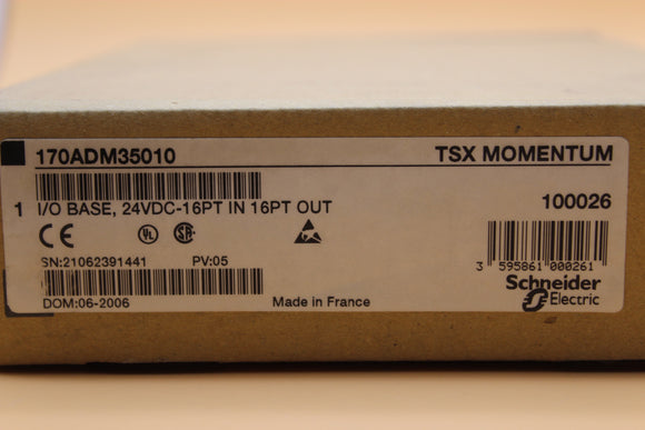 New Sealed Box | Schneider Electric | 170ADM35010 | SCHNEIDER  TSX MOMENTUM 170ADM35010 I/O BASE 24VDC-16PT IN 16PT OUT