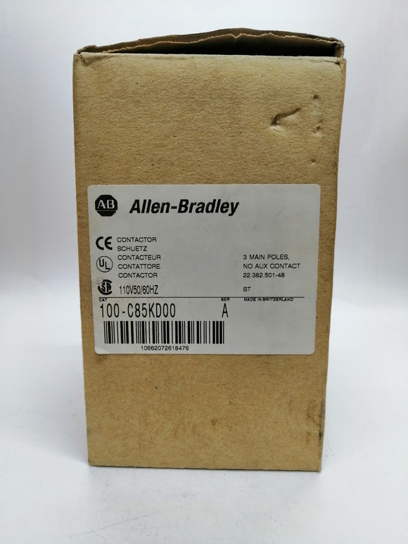 New | Allen-Bradley | 100-C85KD00 | CONTACTOR 85 A   110 VAC  50/60 HZ