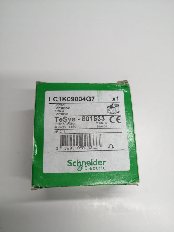 New | Schneider Electric | LC1K09004G7 | Control contactor 4 KW 380/415 V   COIL 120 V 50/60 HZ