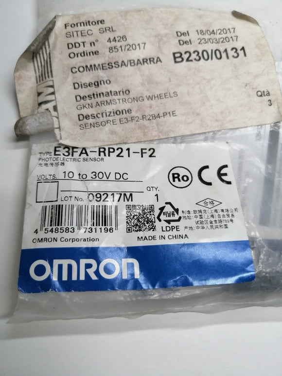 New | Omron | E3FA-RP21-F2 | Omron E3FA-RP21 Photoelectric Sensor