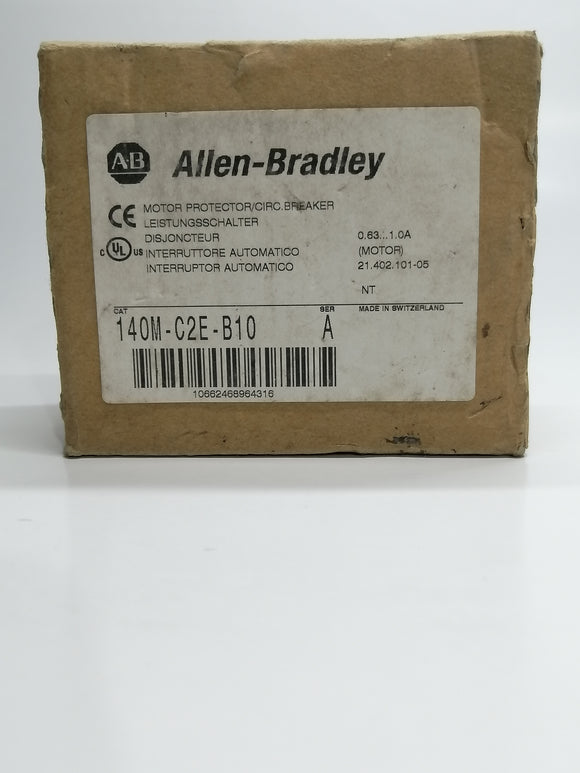 New | Allen-Bradley | 140M-C2E-B10 | CIRCUIT BREAKER 0.63-1.0A (MOTOR)