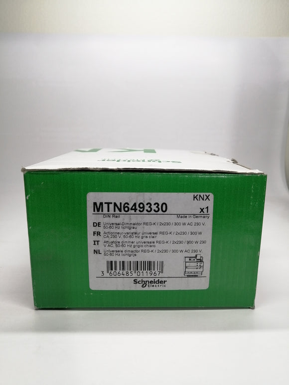 New | Schneider Electric | MTN649330 | Universal Dimming Actuator REG-K/2X230/300 W light grey