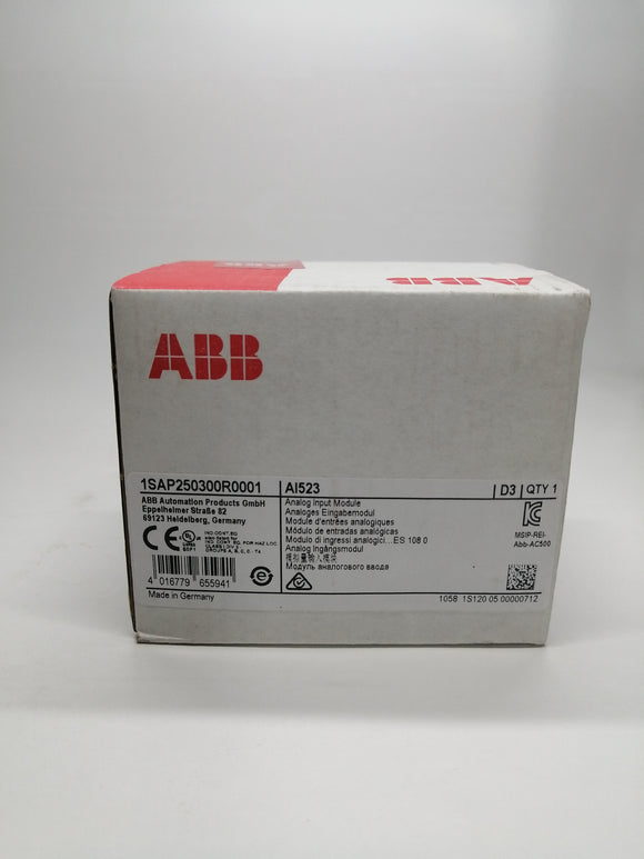New Sealed Box | ABB | 1SAP250300R0001 | ANALOG INPUT MODULE AI523