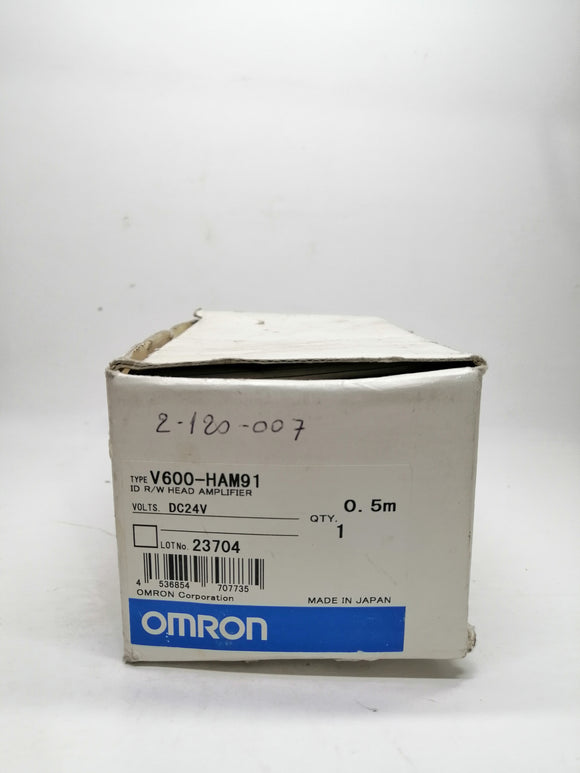 New | Omron | V600-HAM91 | OMRON 23704   ID R/W HEAD AMPLIFIER    0.5M  24VDC