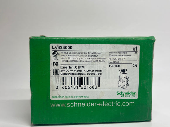 New | Schneider Electric | LV434000 | ENERLIN'X IFM MODBUS SL INTERFACE 1 CIRCUIT BREAKER