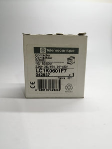 New | Telemecanique | LC1K0601F7 | CONTACTOR 2.2KW-380/415V 3HP-480V COIL 110VAC 50/60 HZ